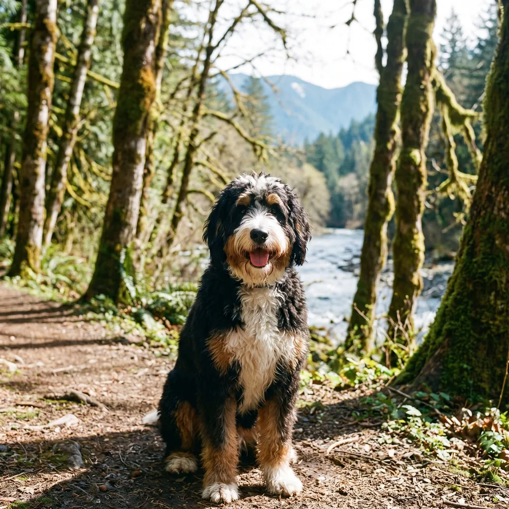 Adult Bernedoodle standing