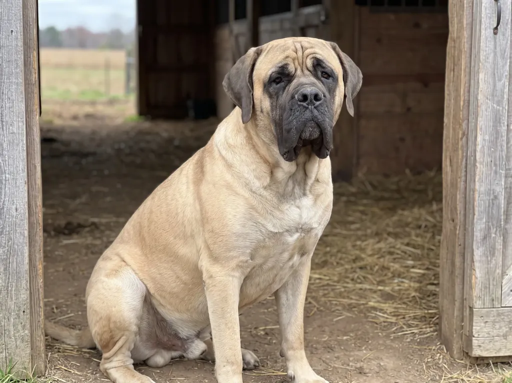 Adult English Mastiff standing