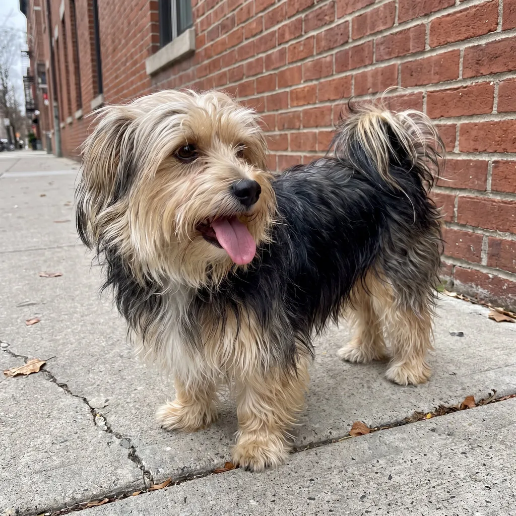Adult Morkie standing
