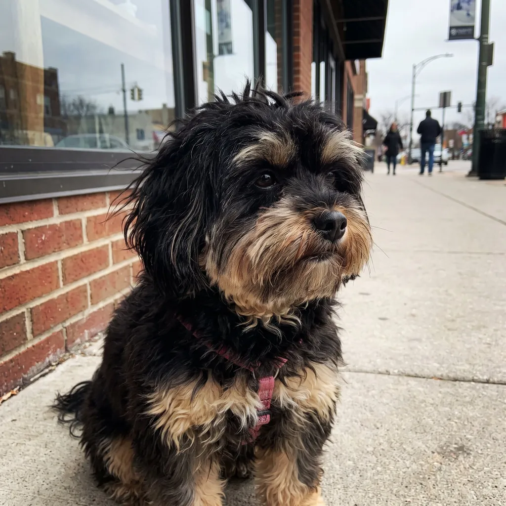 Adult Shihpoo standing
